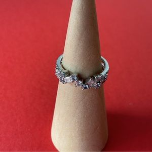 Bomb Party RBP5286 “This Love is Endless” Aqua Blue CZ on Rhodium Sz 7 Ring NWT